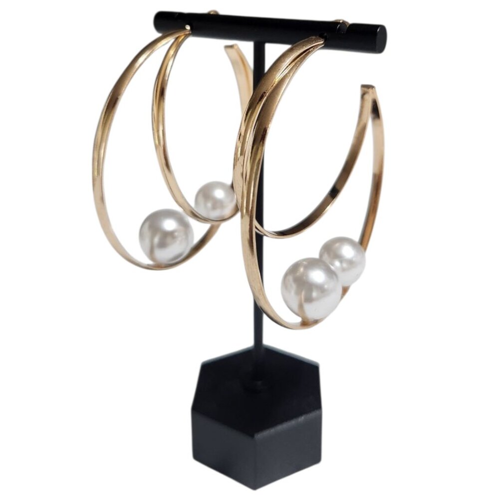 Pearl hoop earrings